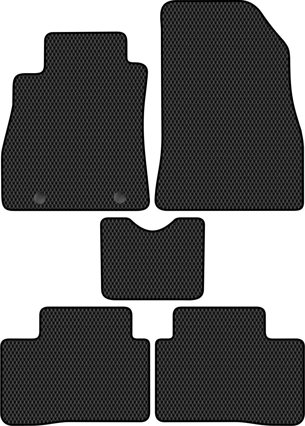 Комплект ковриков для авто Alicosta 0930_2 для Nissan Juke SUV/YF15 2011-2020 (EVA ромб, черный)