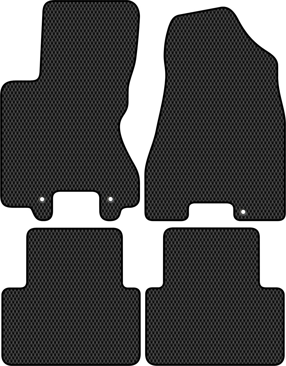 Комплект ковриков для авто Alicosta 0987_2 для Nissan X-Trail II SUV/T31 2007-2015 (EVA ромб, черный)