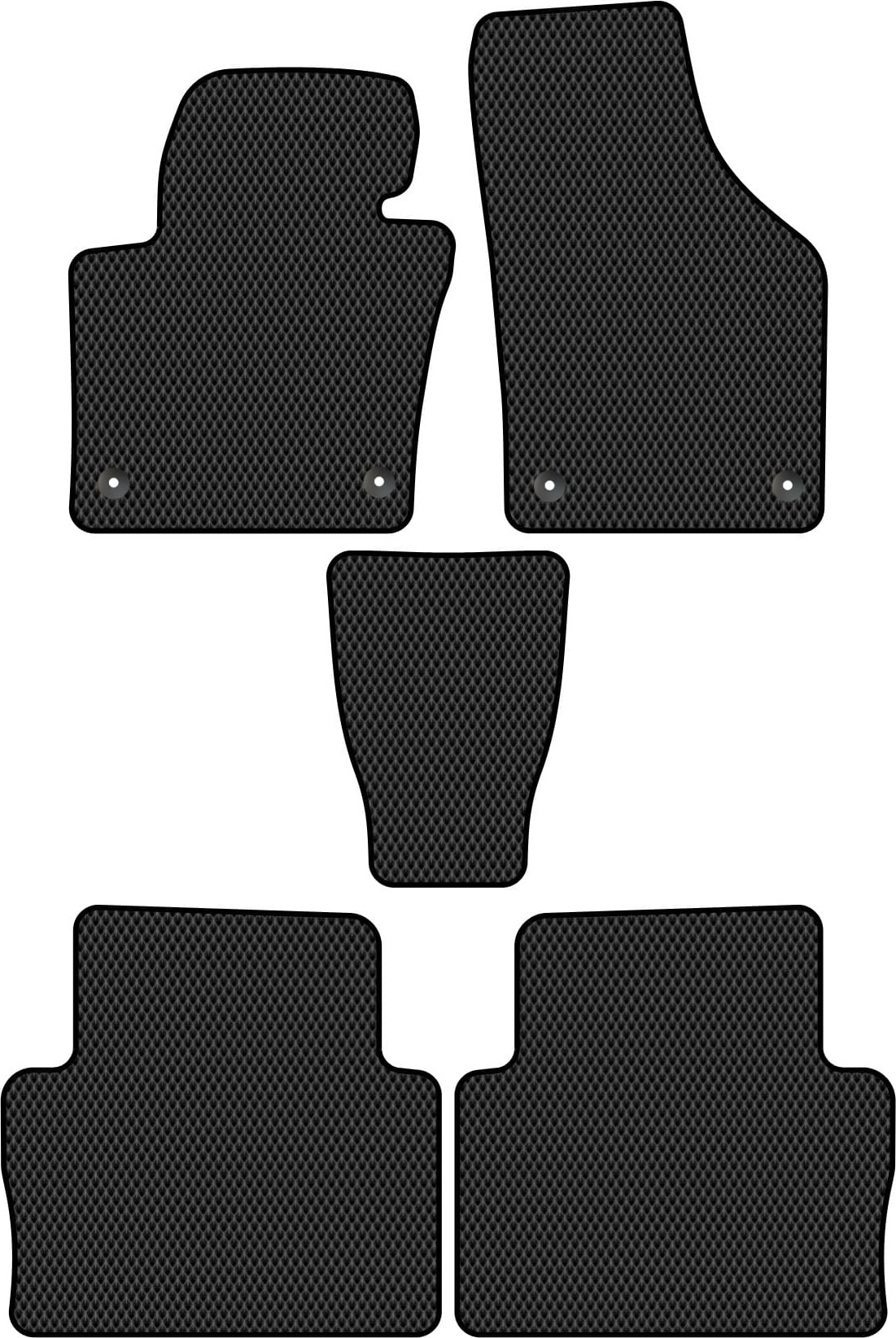 Комплект ковриков для авто Alicosta 2470_2 для SEAT Alhambra минивэн/7N 2010-2015 (EVA ромб, черный)