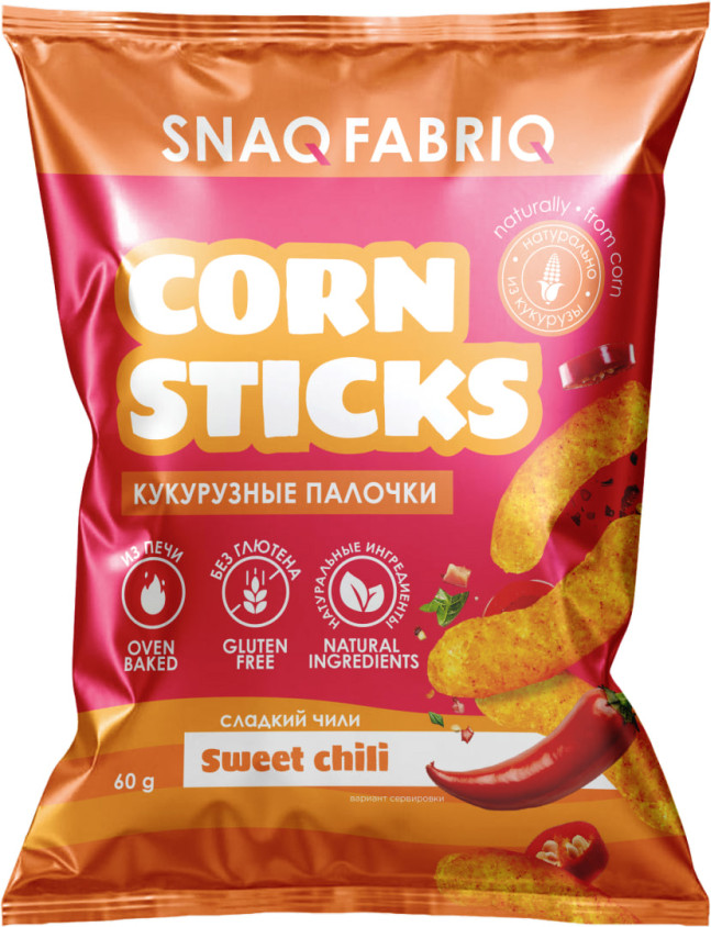Кукурузные палочки Snaq Fabriq Сладкий чили (14x60г)