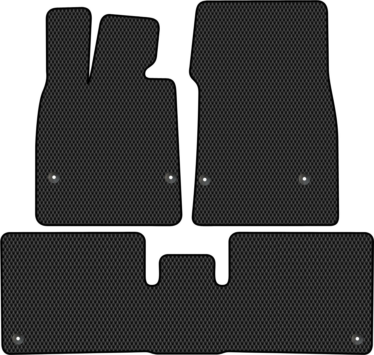 Комплект ковриков для авто Alicosta 2562_2 для Avatr 12 I лифтбек задний цельный 2023-н.в. (EVA ромб, черный)