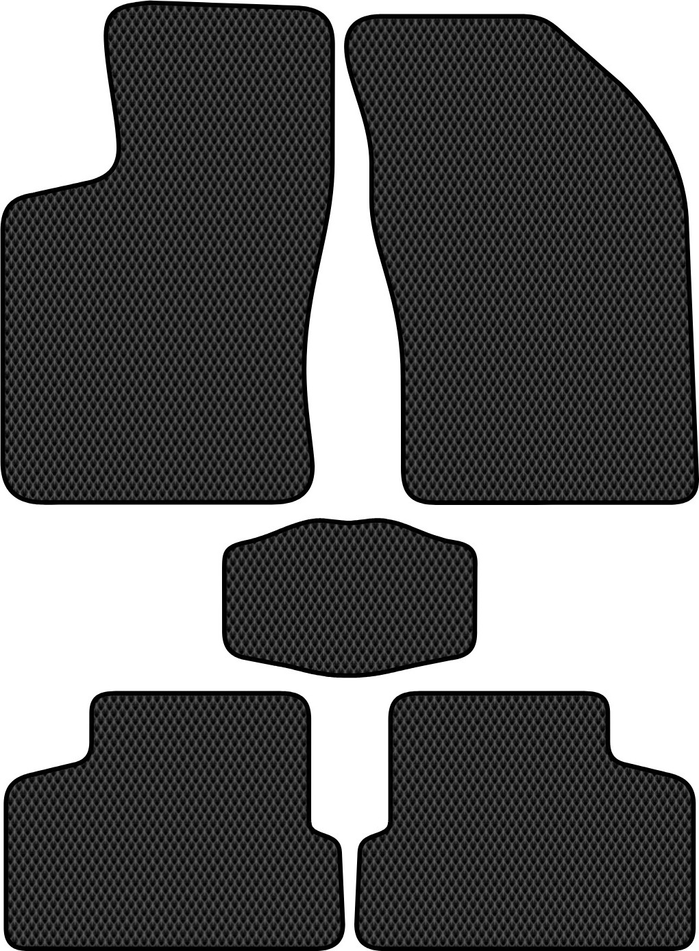 Комплект ковриков для авто Alicosta 0310_2 для Daewoo Nexia седан/N150/N100 2002-2016 (EVA ромб, черный)