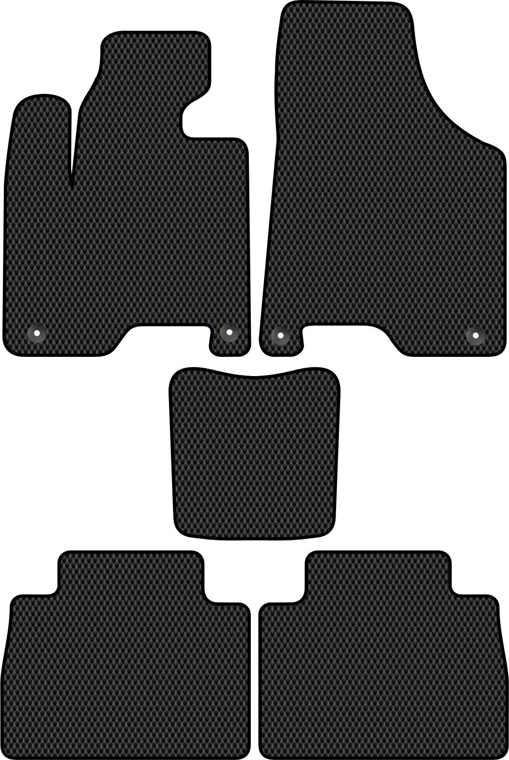 Комплект ковриков для авто Alicosta 3010_2 для GAC GS8 I SUV/J2F5/J2F5B 2016-н.в. (EVA ромб, черный)
