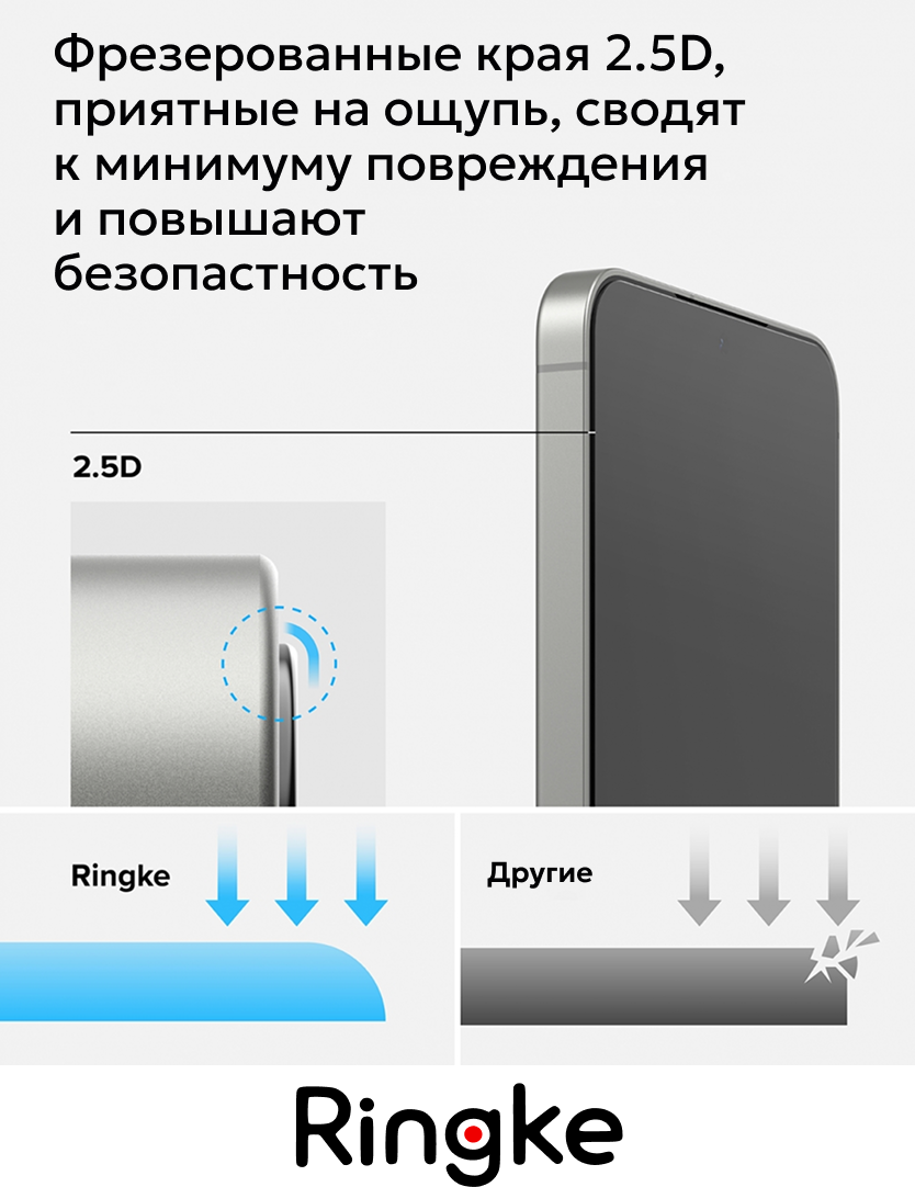 Набор защитных стекол для телефона Ringke Easy Slide для Galaxy S25/S24 (2шт) — фото 6