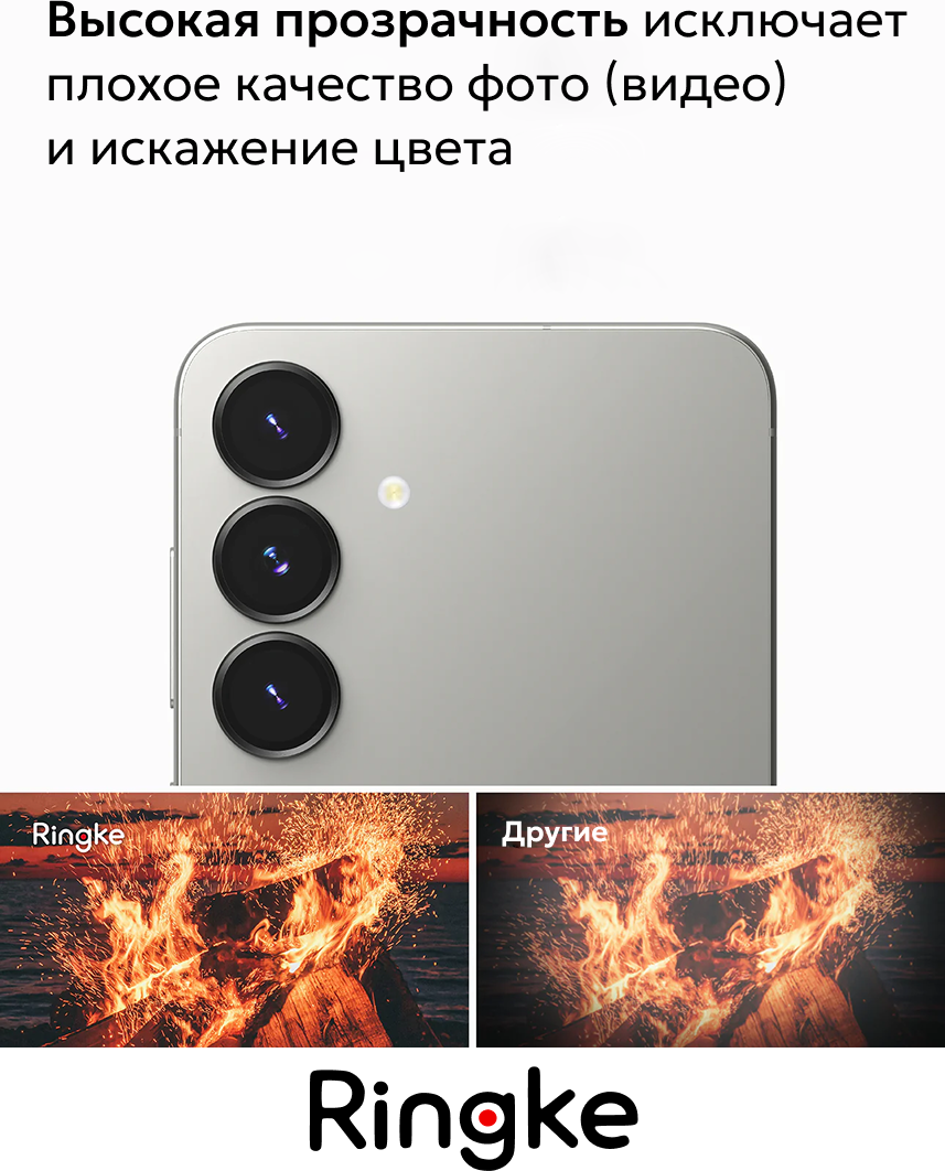 Набор защитных стекол для телефона Ringke Camera Lens Frame для Galaxy S25 Plus (2шт) — фото 4
