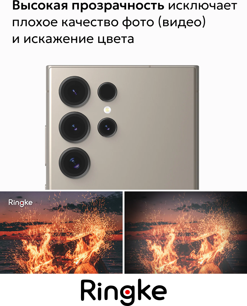 Набор защитных стекол для телефона Ringke Camera Lens Frame для Galaxy S24 Ultra (2шт) — фото 3