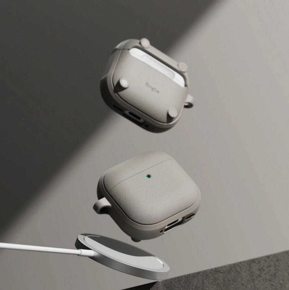 Чехол для наушников Ringke Onyx Magnetic для AirPods 4 (Warm Gray) — фото 3