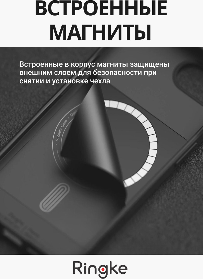 Чехол-накладка Ringke Onyx Magnetic для Iphone 16e (Black) — фото 3