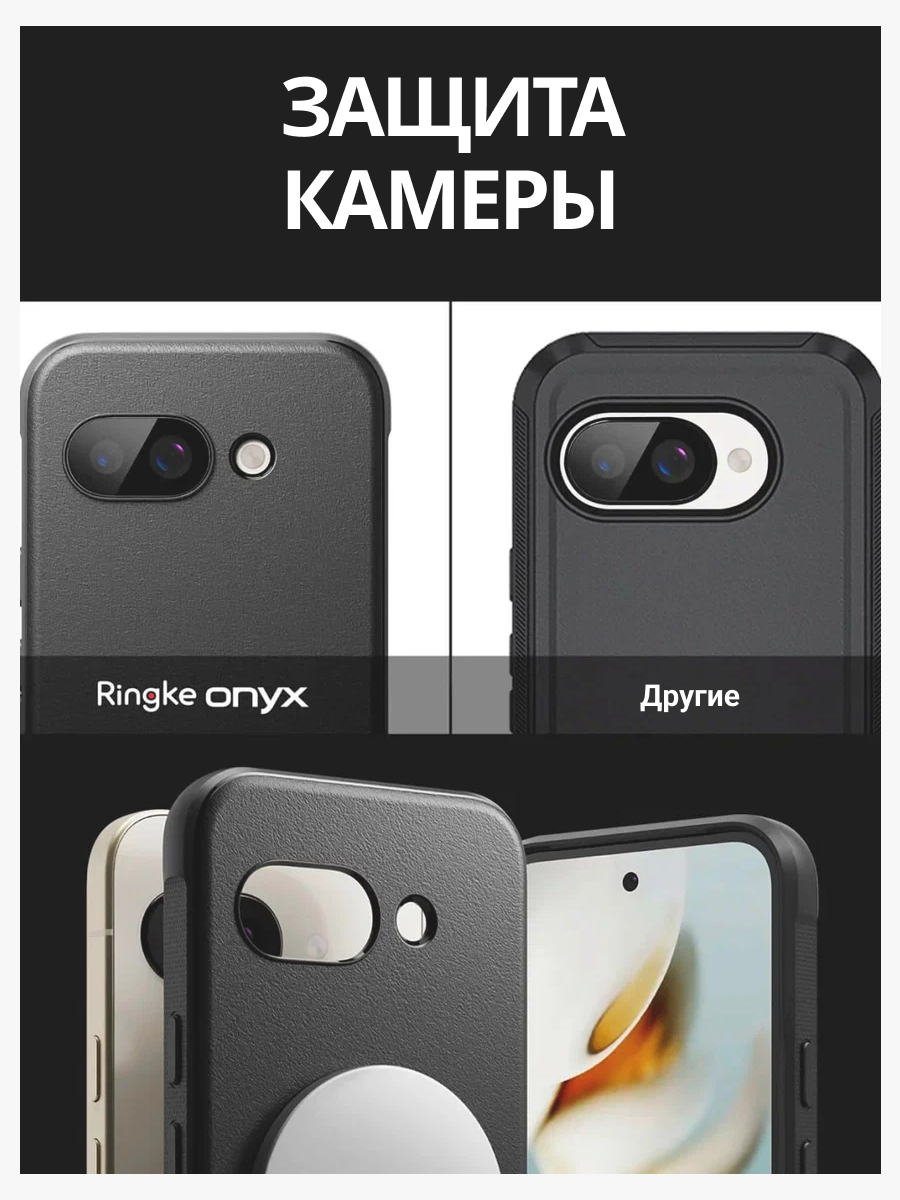 Чехол-накладка Ringke Onyx Magnetic Для Pixel 9a (черный) — фото 6