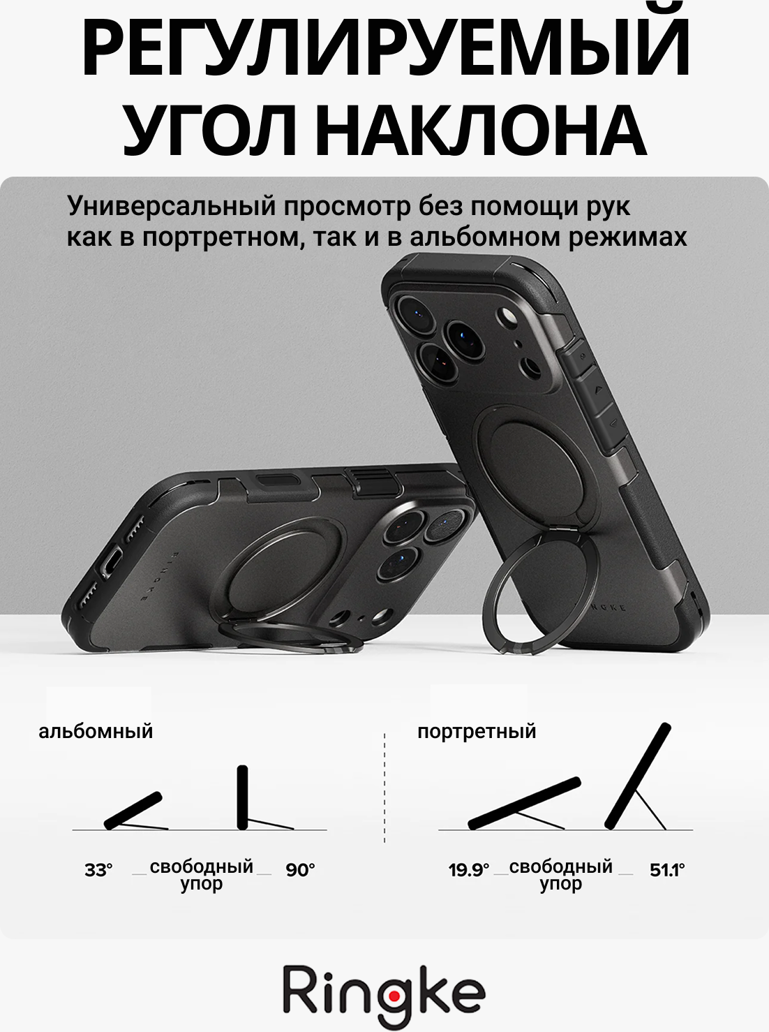 Чехол-накладка Ringke Alles Для Iphone 17 Pro Max (Gun Metal) — фото 4