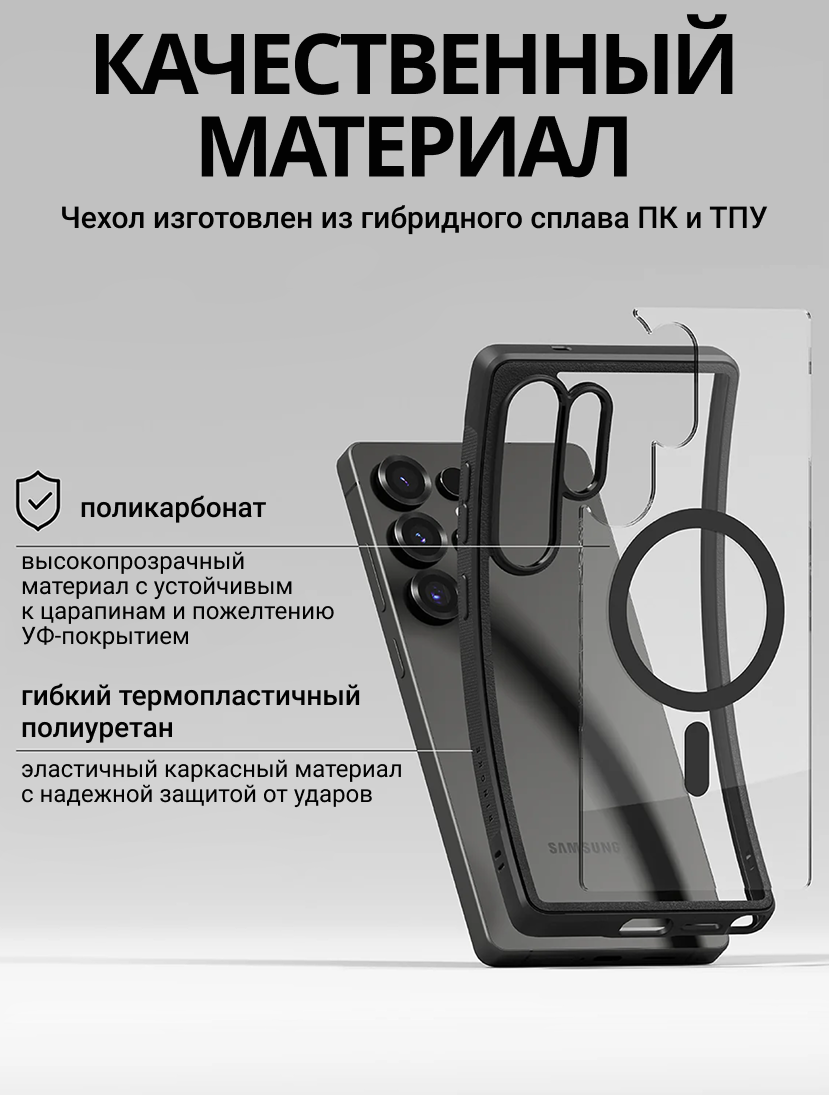 Чехол-накладка Ringke Fusion Bold Magnetic Для Galaxy S25 Ultra (черный) — фото 6