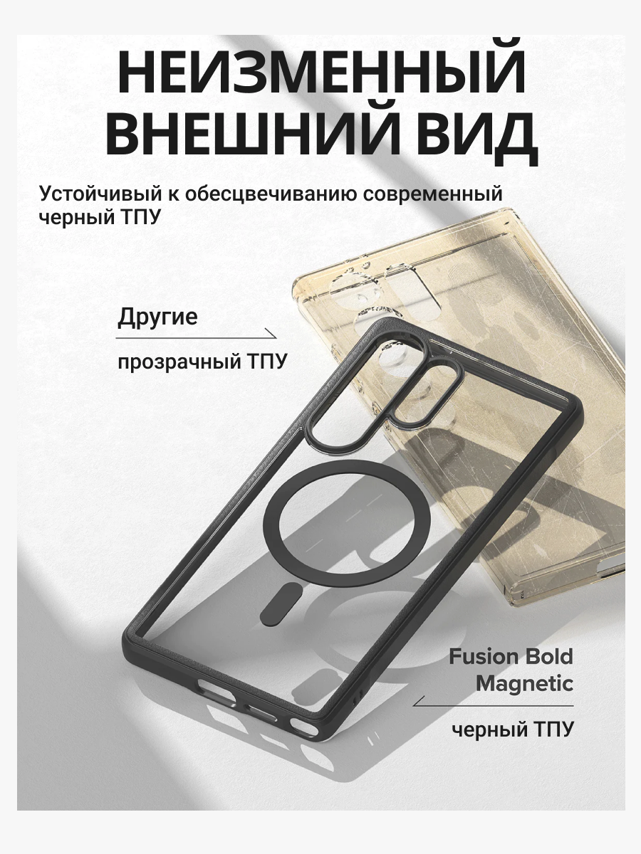 Чехол-накладка Ringke Fusion Bold Magnetic Для Galaxy S25 Ultra (черный) — фото 3