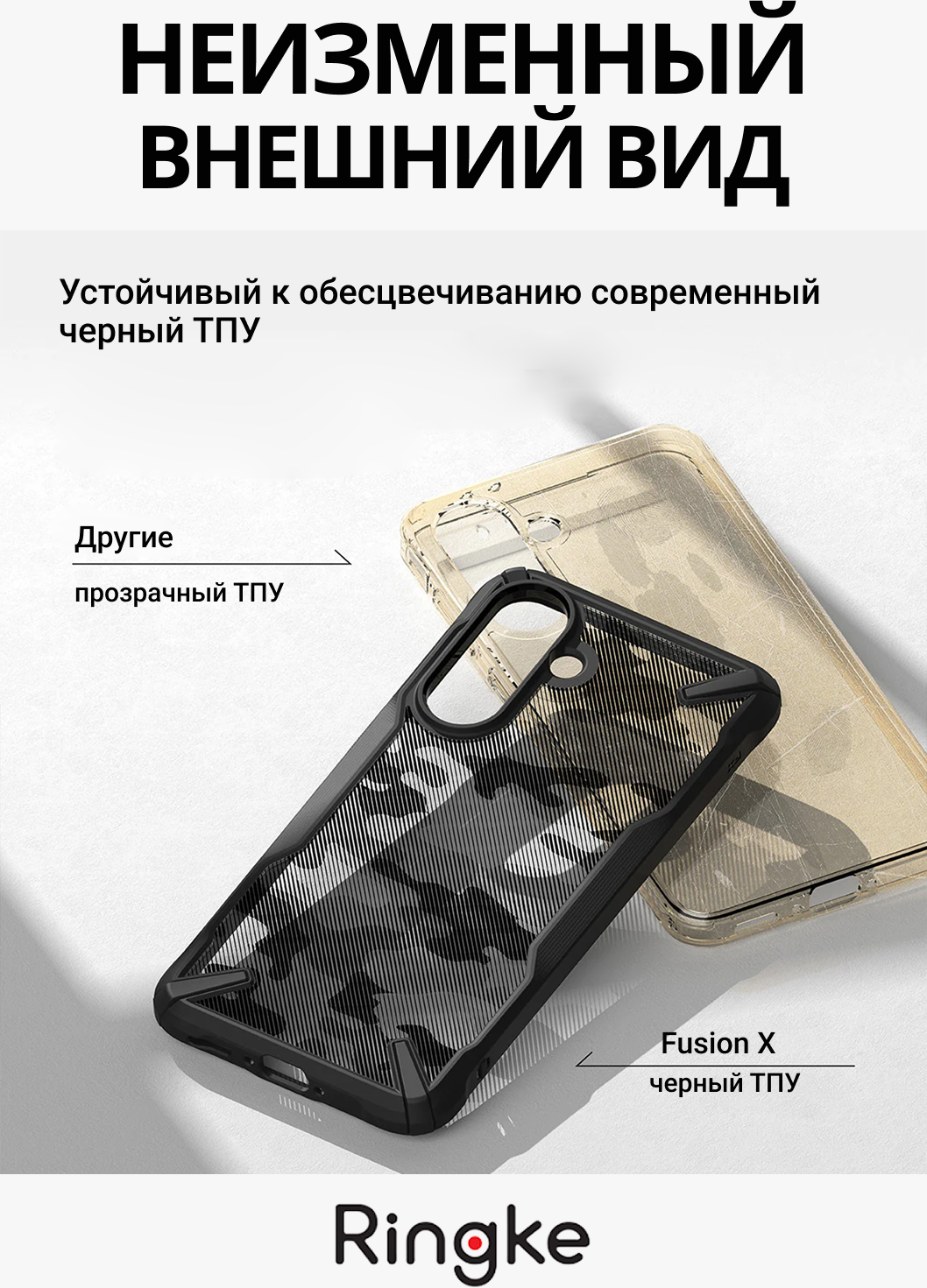 Чехол-накладка Ringke Fusion X Для Galaxy A36/A56 5G (Camo Black) — фото 3
