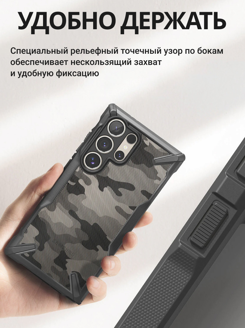 Чехол-накладка Ringke Fusion X Для Galaxy S24 Ultra (Camo Black) — фото 3