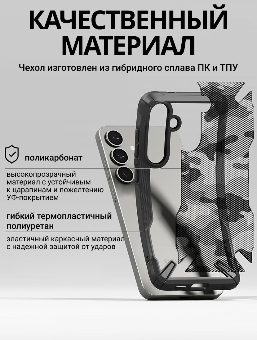 Чехол-накладка Ringke Fusion X Для Galaxy S25 Plus (Camo Black) — фото 4