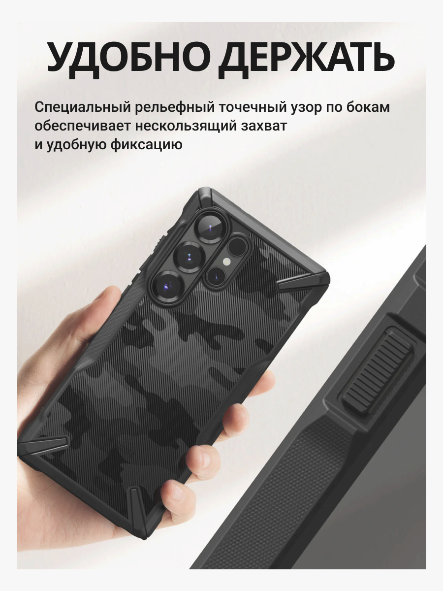 Чехол-накладка Ringke Fusion X Для Galaxy S25 Ultra (Camo Black) — фото 4