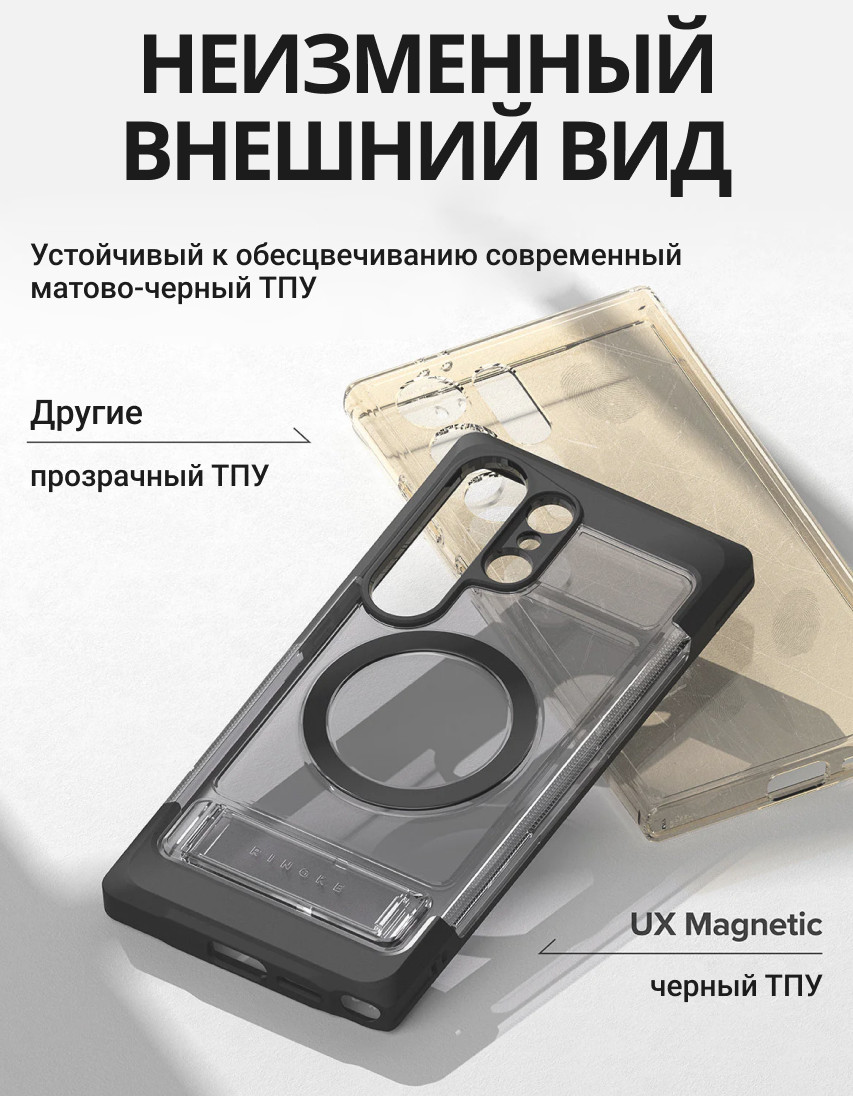 Чехол-накладка Ringke Ux Magnetic Для Galaxy S25 Ultra (Smoke Black) — фото 3