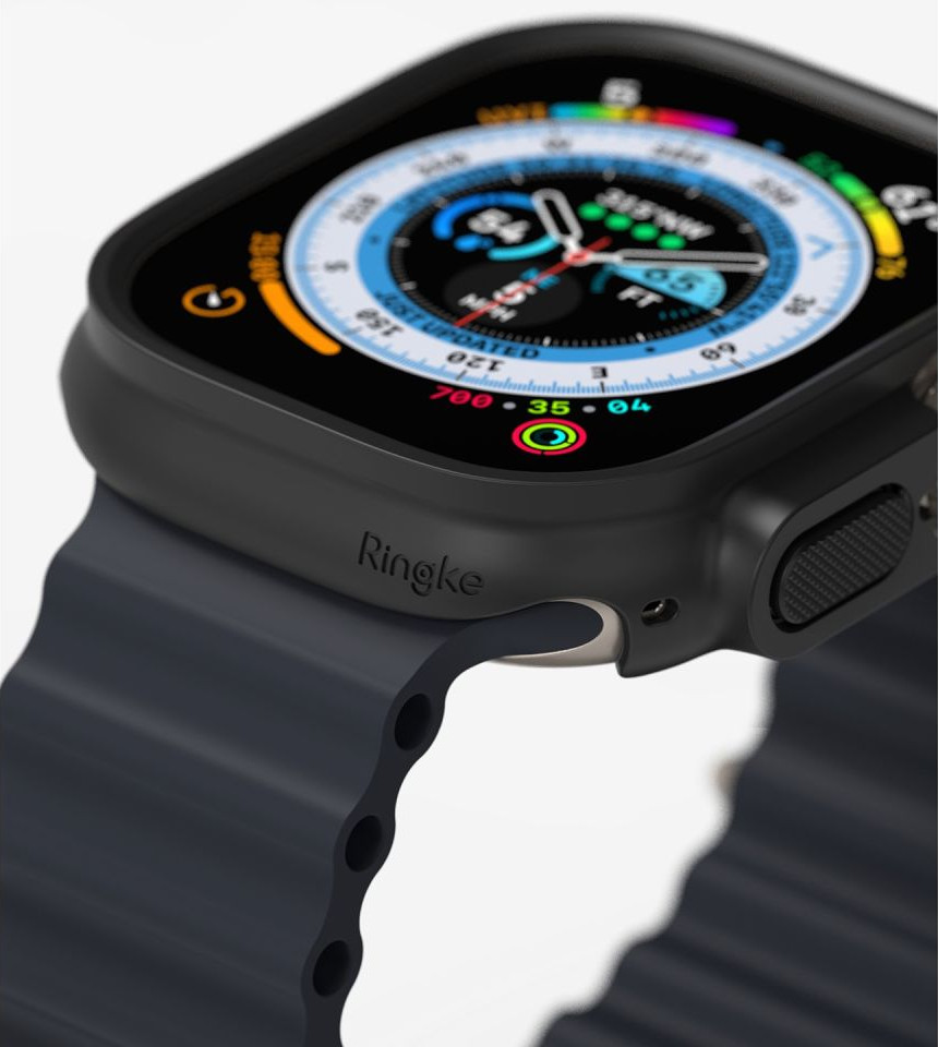 Защитный чехол для умных часов Ringke Slim Для Apple Watch Ultra 1/2 49мм (2шт, Clear/Matte Black) — фото 6
