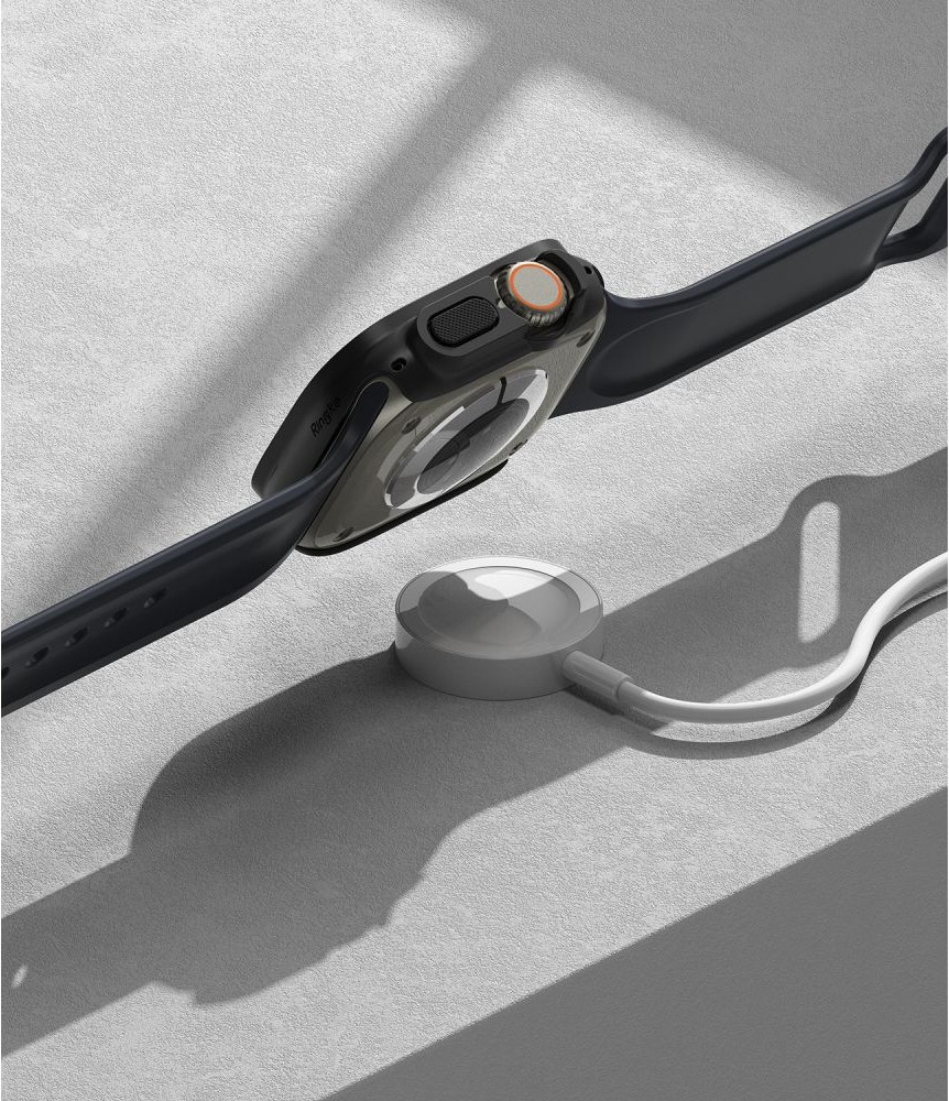 Защитный чехол для умных часов Ringke Slim Для Apple Watch Ultra 1/2 49мм (2шт, Clear/Matte Black) — фото 2