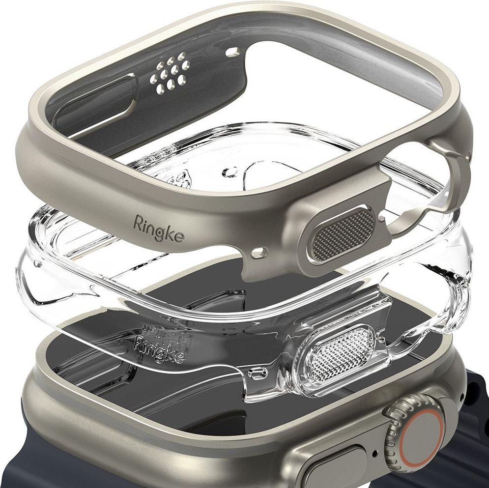 Защитный чехол для умных часов Ringke Slim Для Apple Watch Ultra 1/2 49мм (Clear/Titanium Grey) — фото 5