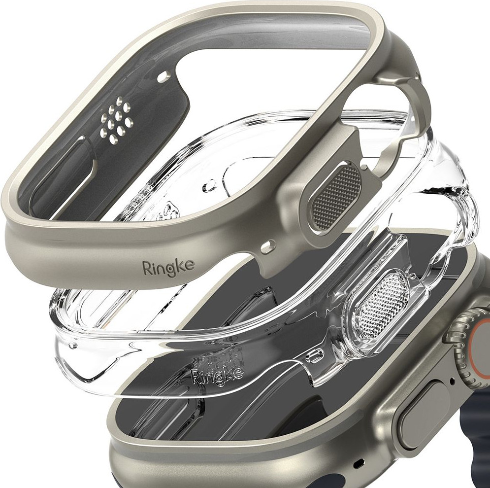Защитный чехол для умных часов Ringke Slim Для Apple Watch Ultra 1/2 49мм (Clear/Titanium Grey) — фото 6