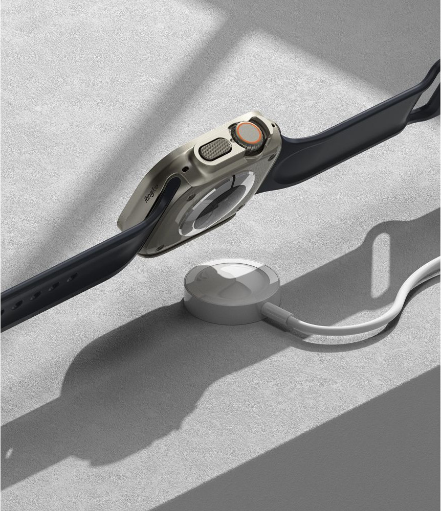 Защитный чехол для умных часов Ringke Slim Для Apple Watch Ultra 1/2 49мм (Clear/Titanium Grey) — фото 3