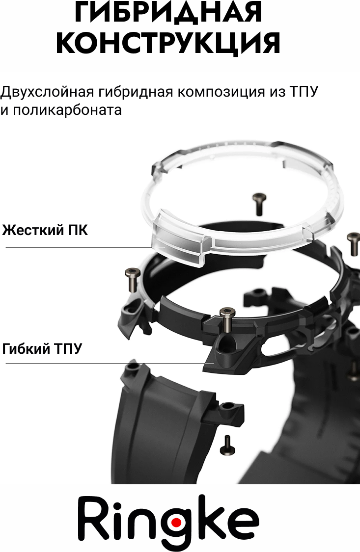 Ремешок для умных часов Ringke Rugged Gear для Galaxy Watch 8 Classic 46мм (черный) — фото 5