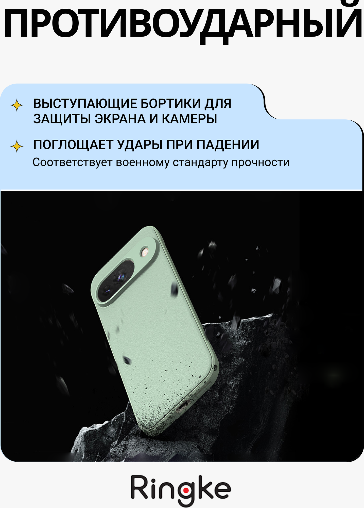 Чехол-накладка Ringke Onyx Для Google Pixel 9 (Mint) — фото 3