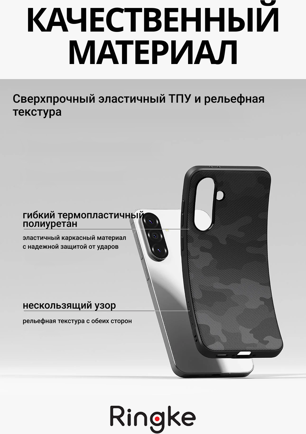 Чехол-накладка Ringke Onyx Для Galaxy A36/A56 5G (Camo Black) — фото 4