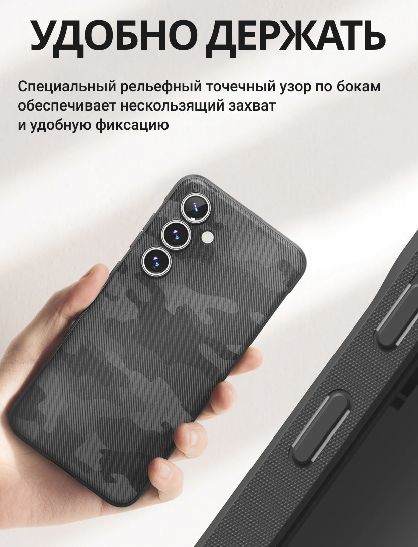 Чехол-накладка Ringke Onyx Для Galaxy S24 FE (Camo Black) — фото 4