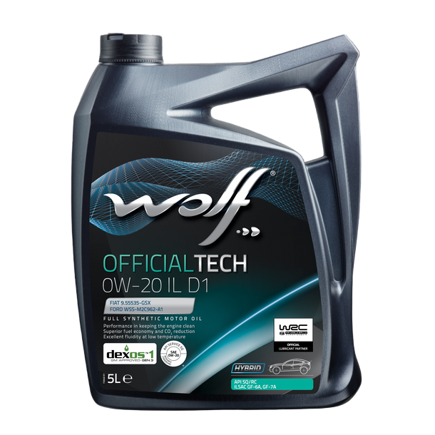 Моторное масло WOLF OfficialTech 0W20 IL D1 / 1054572 (5л)