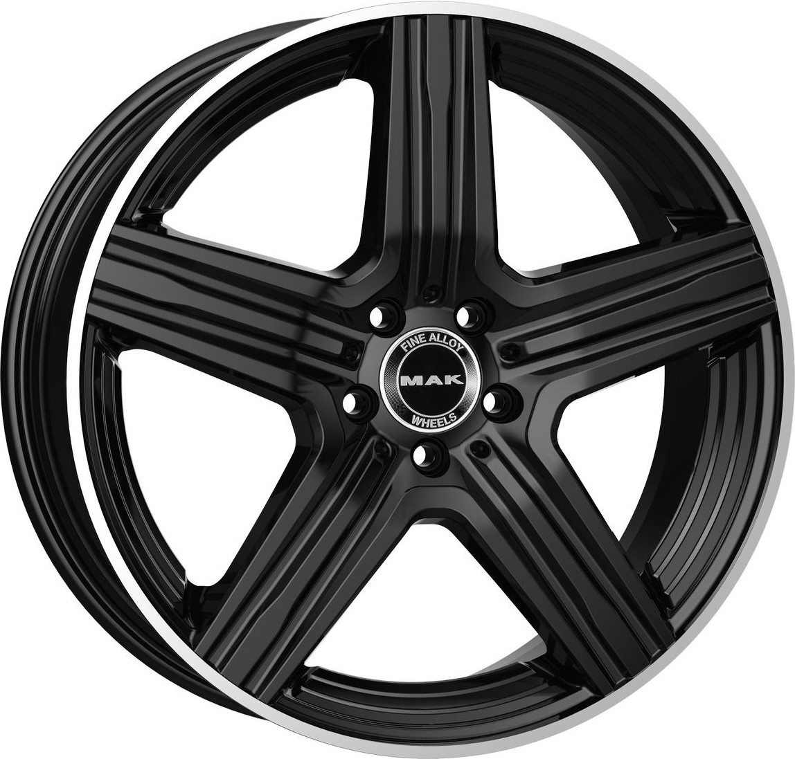 Литой диск MAK Lewis 21x9" 5x112мм DIA 66.6мм ET 45мм Gloss Black Mirror Ring