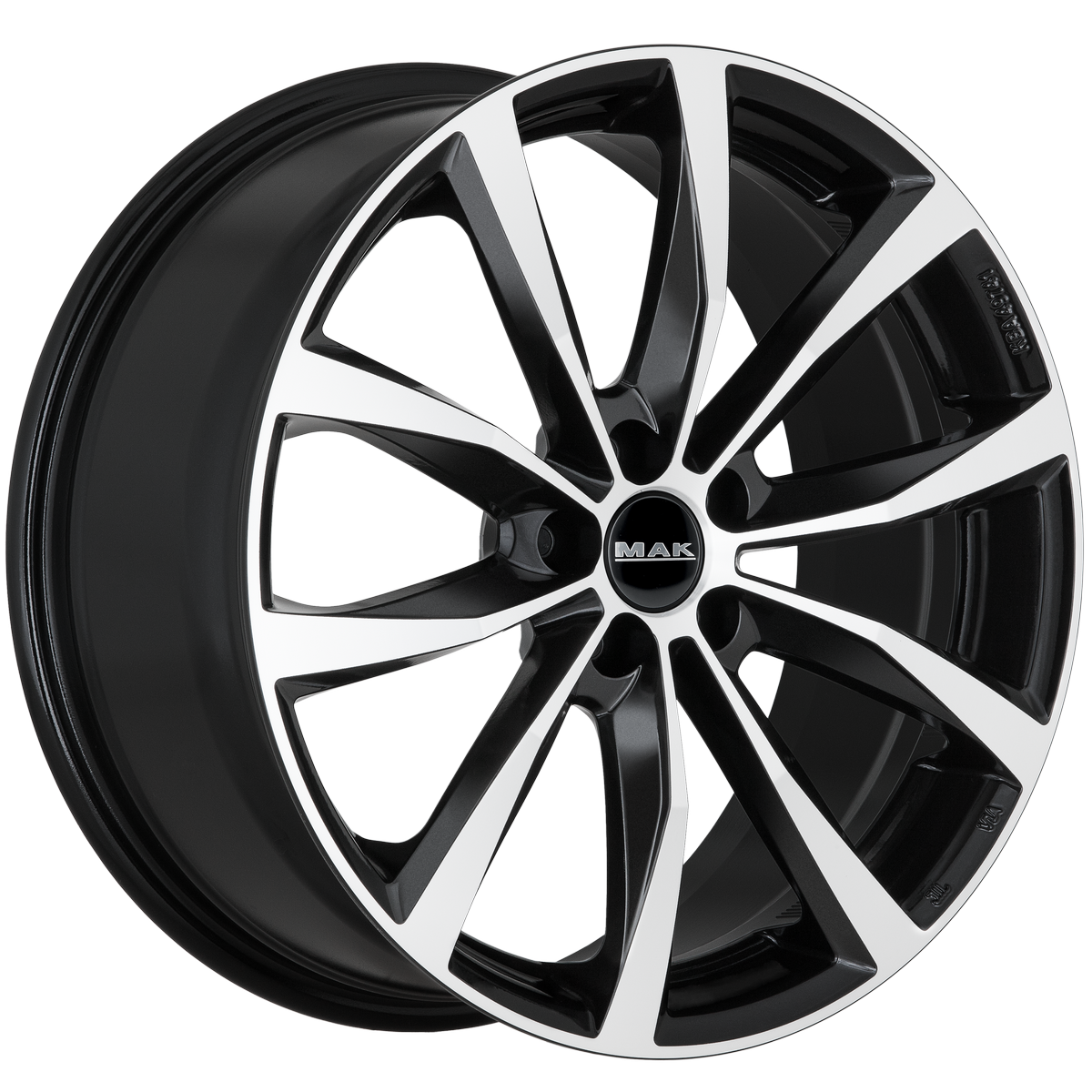 Литой диск MAK Wolf 18x7.5" 5x114.3мм DIA 76мм ET 48мм Black Mirror — фото 2