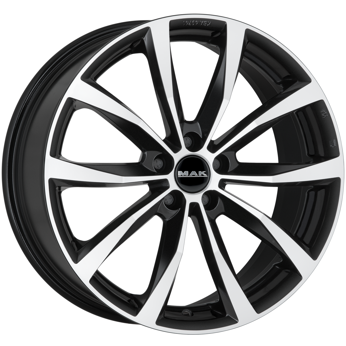 Литой диск MAK Wolf 18x7.5" 5x114.3мм DIA 76мм ET 48мм Black Mirror