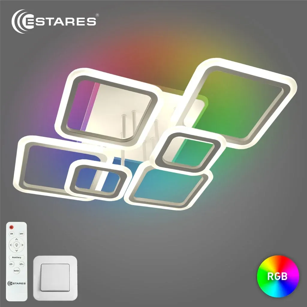 Люстра Estares Oval RGB 110W 7S-IRC-810x600x175-WHITE/WHITE-220-IP20 — фото 2