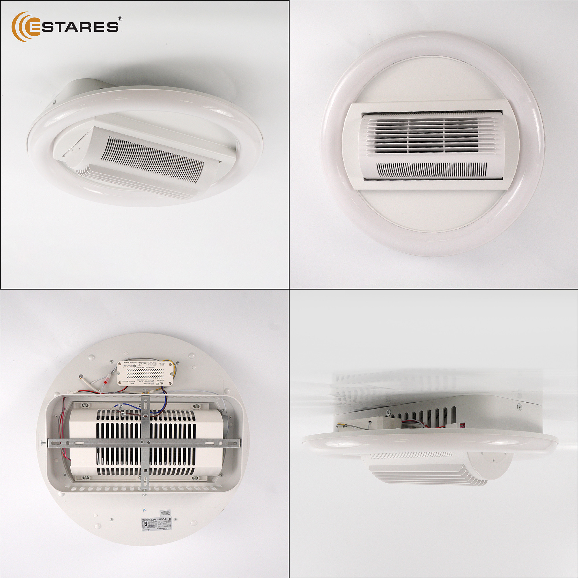 Потолочный светильник с вентилятором Estares Fan Isida 45W+15W R-APP-480x145-WHITE/WHITE-220-IP20 — фото 4