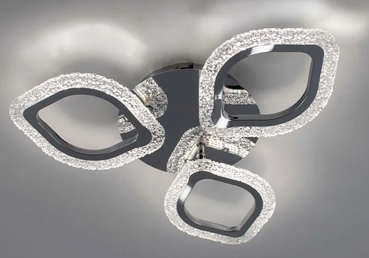 Люстра Estares Azalia Ice 50W 3F-APP-490x70-CHROME/CLEAR-220-IP20