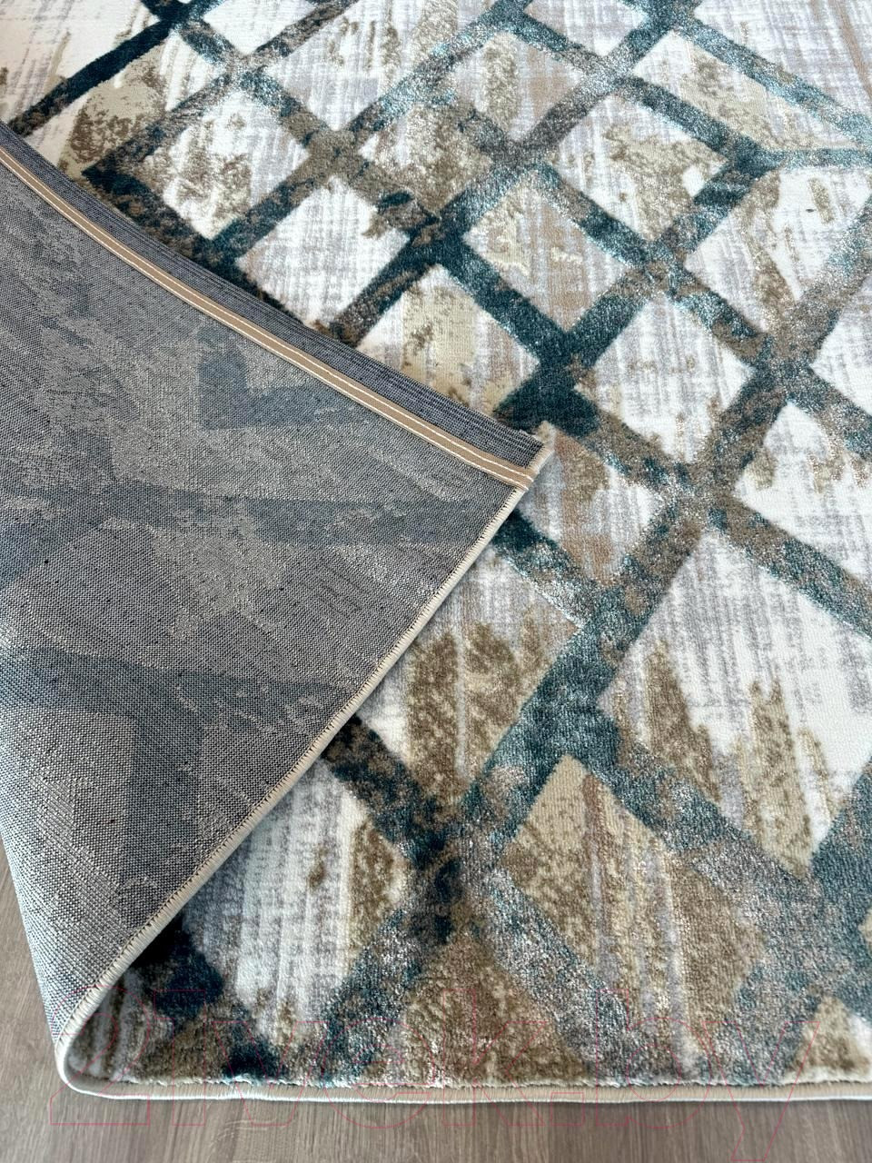 Коврик Radjab Carpet Белла Прямоугольник K551B (1.2x1.8, Cream Shirink/Blue Fdy) — фото 3