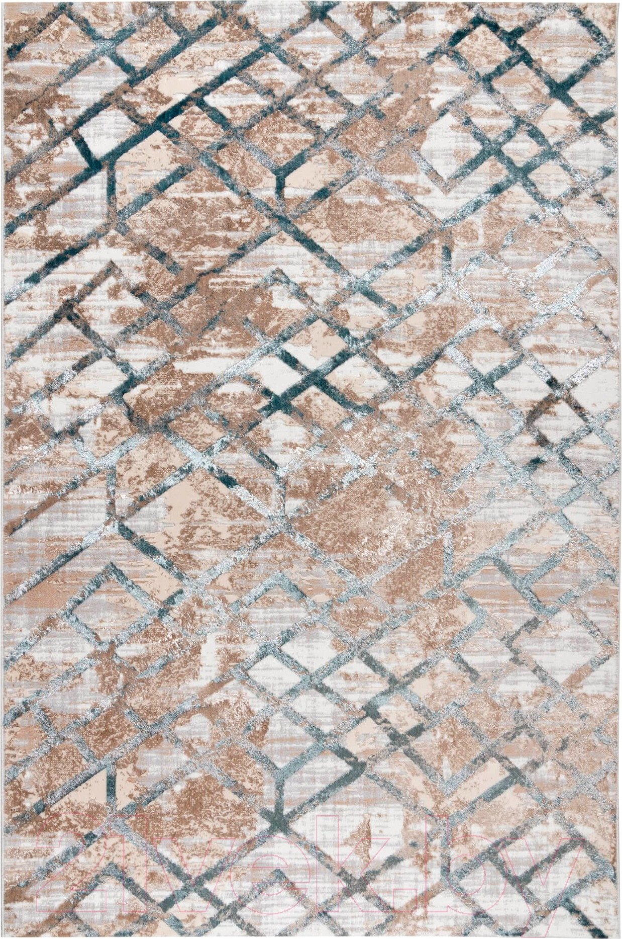Коврик Radjab Carpet Белла Прямоугольник K551B (1.2x1.8, Cream Shirink/Blue Fdy)