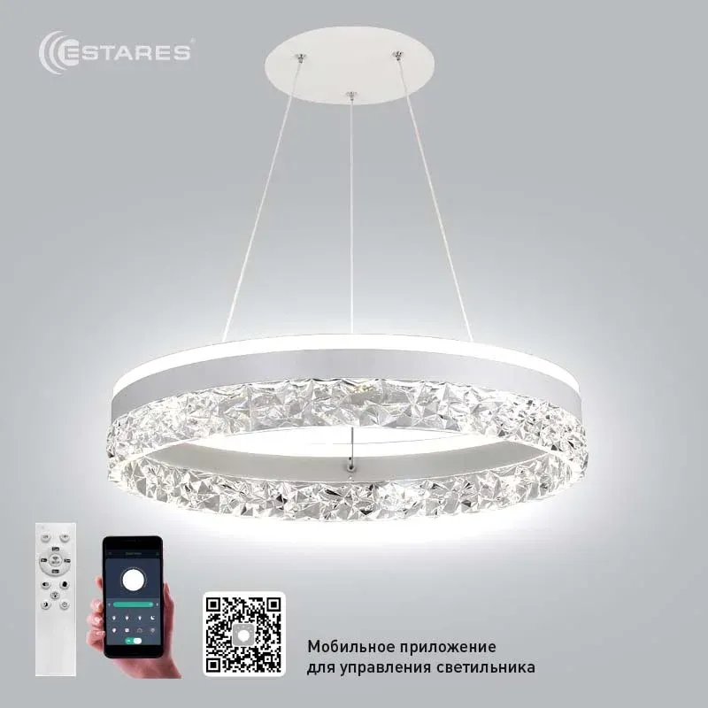 Потолочный светильник Estares Stella Ice 80W R-APP-500x1200-WHITE/CLEAR-220-IP20 — фото 2
