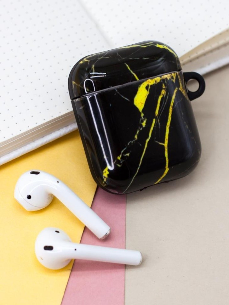 Чехол для наушников ILikeGift для Airpods Marble / 5783450 (black) — фото 2