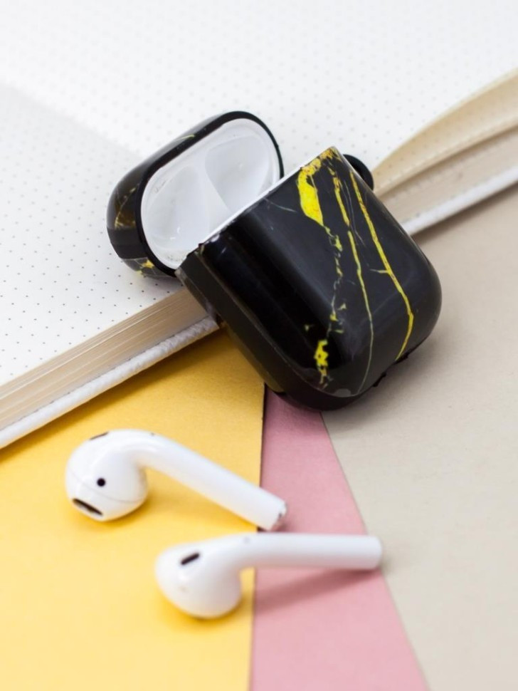 Чехол для наушников ILikeGift для Airpods Marble / 5783450 (black) — фото 4