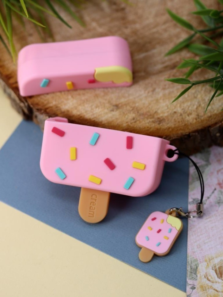 Чехол для наушников ILikeGift для AirPods Pro Ice cream / T-52 (pink) — фото 4