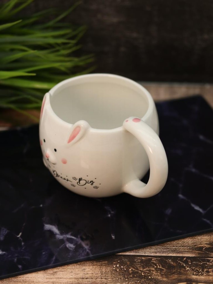 Чашка ILikeGift Rabbit dream big FC210443 (white) — фото 4