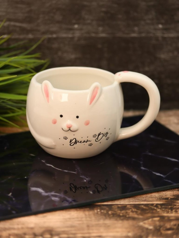 Чашка ILikeGift Rabbit dream big FC210443 (white) — фото 2