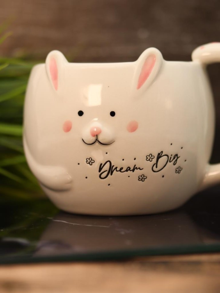 Чашка ILikeGift Rabbit dream big FC210443 (white) — фото 3