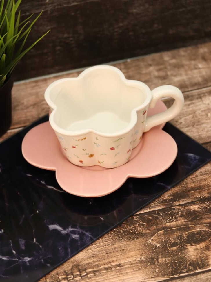 Чашка с блюдцем ILikeGift Cozy dishes FC250169 (white) — фото 4