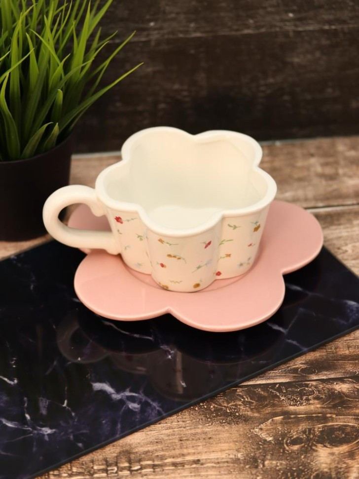 Чашка с блюдцем ILikeGift Cozy dishes FC250169 (white) — фото 5