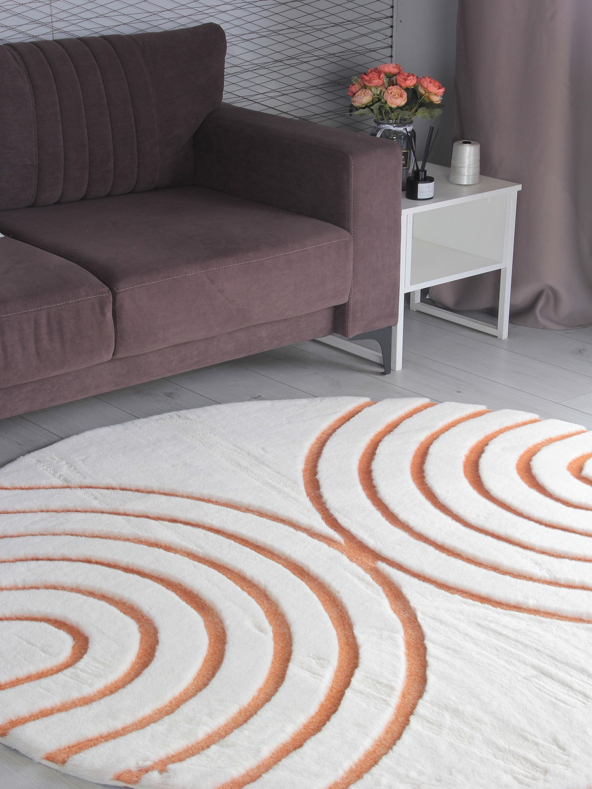 Коврик PIXEL Rabbit Carving PX4005-DAIRE-CREAM-TERRA (1.2x1.2) — фото 6