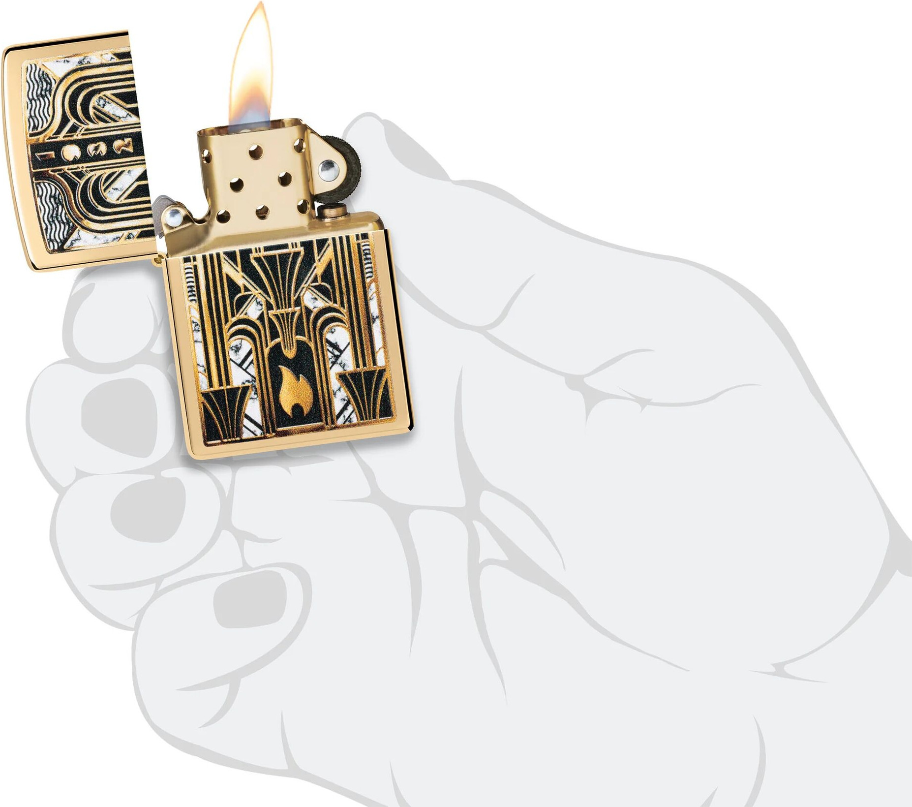 Зажигалка Zippo Art Deco Flame 46585 — фото 6